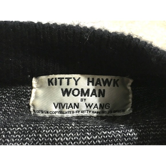 Vtg 80s 90s Kitty Hawk Vivian Wang Abstract Crew Pullover Sweater Cheetah M L - Picture 11 of 15